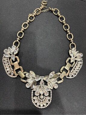 Crystal Statement Necklace - Gold Tone